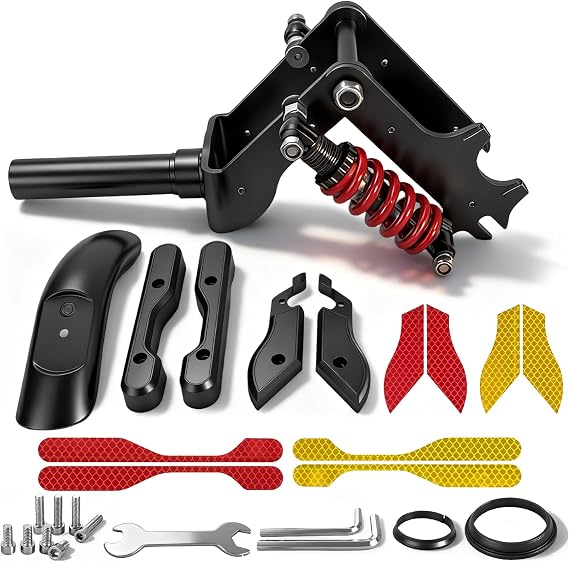 Electric Scooter Front Suspension Kit Replacement for Segway Ninebot F2 F2Plus F2pro F25 F30 F40 D18 D28 Kickscooter, with Mudguard & Reflective Sticker