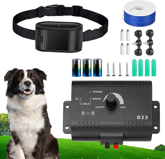 Electric Dog Fence, In-ground/Aboveground Pet Containment System, 980Ft Wire, Safe Effective Beep & Shock Dog Fence with Waterproof Collar, Covers up to 1.2 Acre, Harmless for All Dog,for1dog