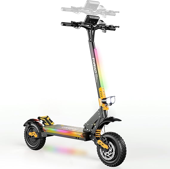 60V Electric Scooter Adults 5600W Dual Motors Top Speed 47MPH, 60V 21Ah Range 55 Miles, 12" All-Terrain Tires Foldable FastScooter with Seat, E-Scooter for Mountains, Off-Road, Road