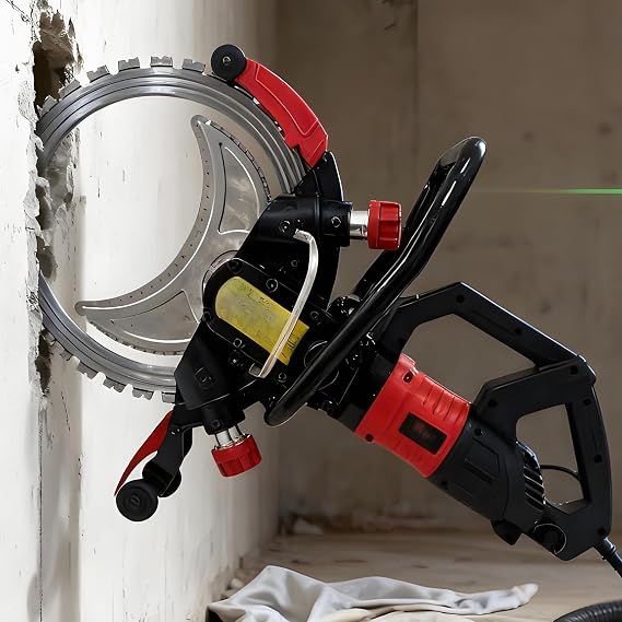 Electric Ring Saw with Brushless Motor,90 Full-Angle Cutting,Auto Water Supply,Handheld Concrete Cutter,Electric Wall Chaser Saw,for Demolition,Stone SawBlade1-9500