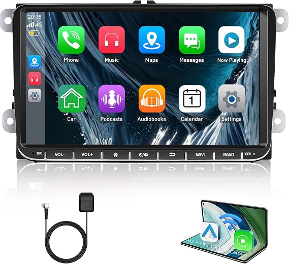 ESSGOO 4+64G Android 15 Car Radio Wireless CarPlay Android Auto for VW 5 6