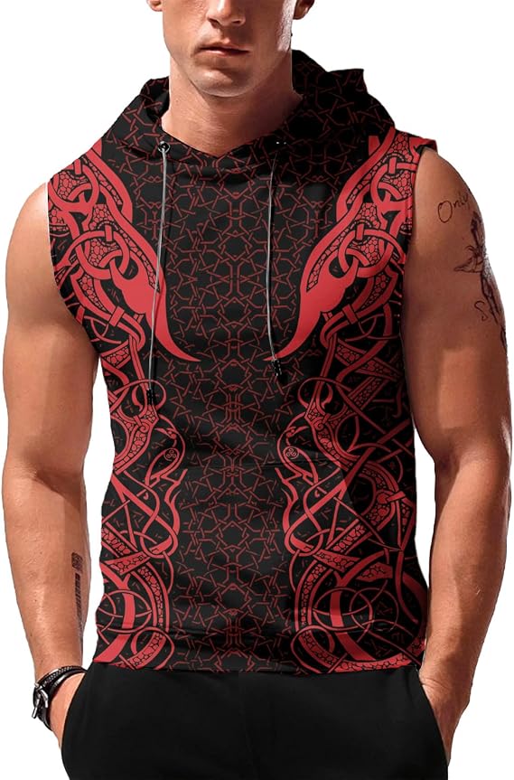 Men's Sleeveless Hoodies Workout Gym Sweatshirt Muscle Fit Fashion Athletic Hoodies Pullover Hooded