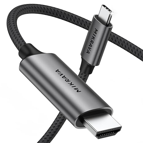 USB C HDMI Kablo (4K@60Hz,2K@120Hz,1080P@165Hz) HDR HDCP Type C to HDMI 2.0 [Thunderbolt 5/4/3, DeX Mode Uyumlu], iPhone 15/16/17 Pro, MacBook iPad Pro/Air, Samsung S25 ile Uyumlu (1 Metre)