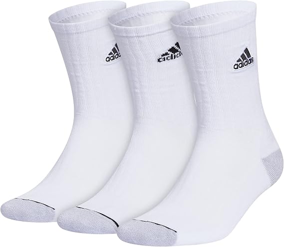 adidas Men's Athletic Cushioned Crew Socks (3 Pairs) Graphic Logo Striped