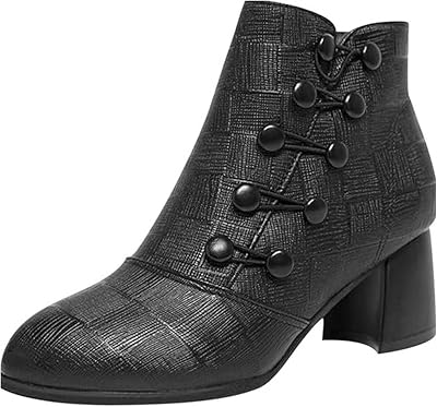 Fashion Ankle Boots For Women 2024,Pointed Toe High Chunky Stacked Heel Chelsea Leather Boots Women Heel Comfortable Side Zipper Slip On Western Cowboy Cowgirl Boots Fall Short Booties Shoes