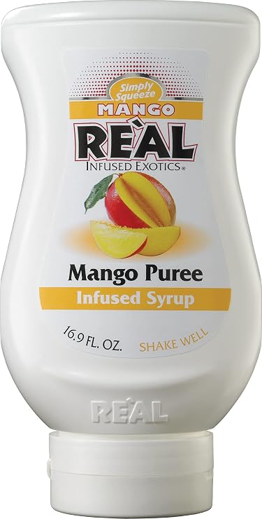 Mango Real, Mango Puree Infused Syrup, 16.9 FL OZ Squeezable Bottle (Pack of 1)