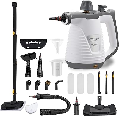 Handheld Steam Cleaner, Portable Steamer with Mop, 350ml Large Capacity,16-Piece Accessory Set