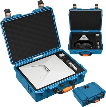 Starlink Mini Hard Shell Travel Case - Waterproof EVA Carrying Bag with Secure Lock Custom for Starlink Mini Router, Power Supply Shockproof Protection for Outdoor Adventures Blue