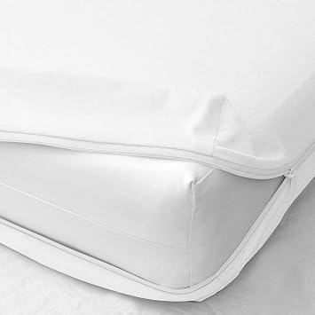 Mattress-Homes Zippered Fitted Sheet, King Size, 10" Deep Pocket Mattress Encasement Bottom Cover with Zipper, Hotel Quality Brushed Microfiber, Soft, Wrinkle-Free, White Solid