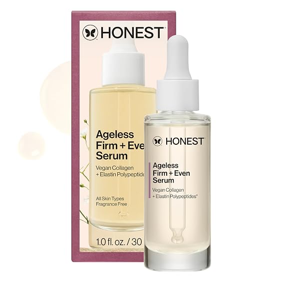 Honest Beauty Ageless Firm and Even Serum, Vegan, Fragrance-Free, 1 fl oz