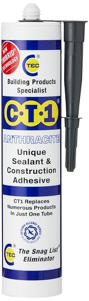 CT1 Anthracite (Dark Grey) TRIBRID Multi-Purpose Sealant & Adhesive - Bathroom, Shower & Window Sealant - Odourless - Waterproofing Sealant Adhesive - Vibration Resistant & Flexible - 290ml