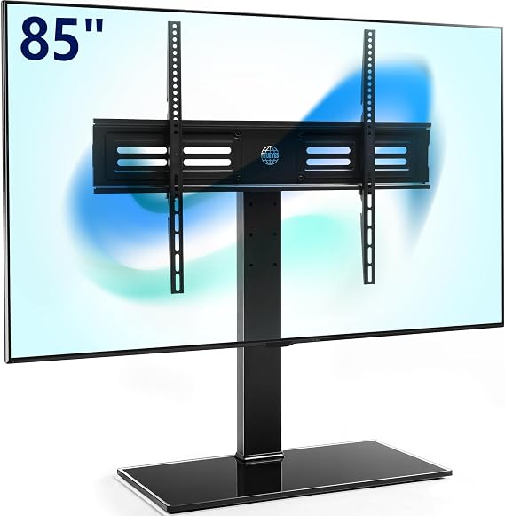 FITUEYES Universal TV Stand with Swivel Mount for 50-85 Inch TV, Black