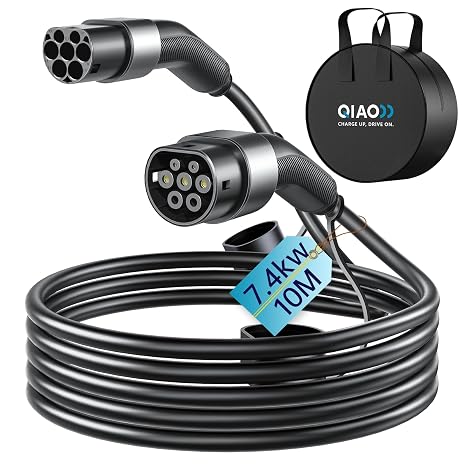 QIAO)) Type 2 EV Charging Cable7kw - 7.4kW 10M 32A Single Phase
