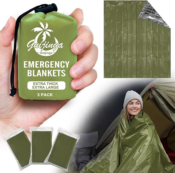 Emergency Blankets for Survival 3 Pack