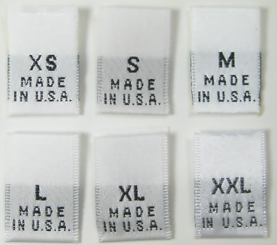 1000pcs White Woven Clothing Garment Sewing Labels Size Tags Made in USA