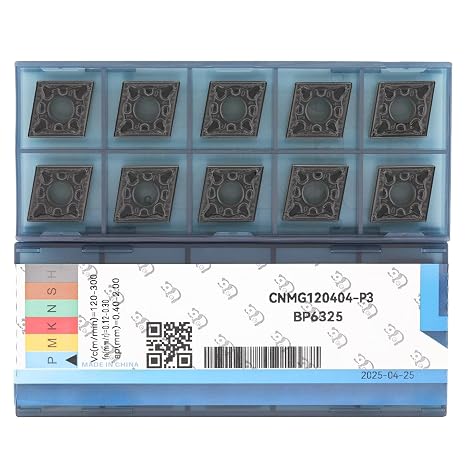 CNC Carbide Inserts CNMG431 / CNMG120404-PM for Metal Lathe Steel Cutting, Semi-Finishing chipbreaker for Turning Cutter, 10 PCS
