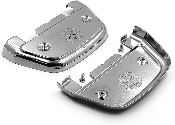 MT216-115S- Chrome Skull Passenger Footboard Covers Compatible with Harley CVO Street Glide FLHXSE/Ultra Limited FLHTK/Heritage Softail FLST/Wide Glide FXDWG