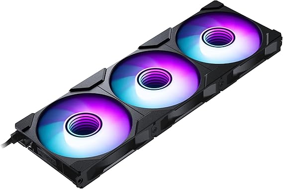 Phanteks M25-120 Gen2 Triple Pack, 3X 120mm ARGB High Performance Cooling Fans, Daisy-Chain Unified Fan Frame, Infinity Mirror hub, Single Cable Connection, Black