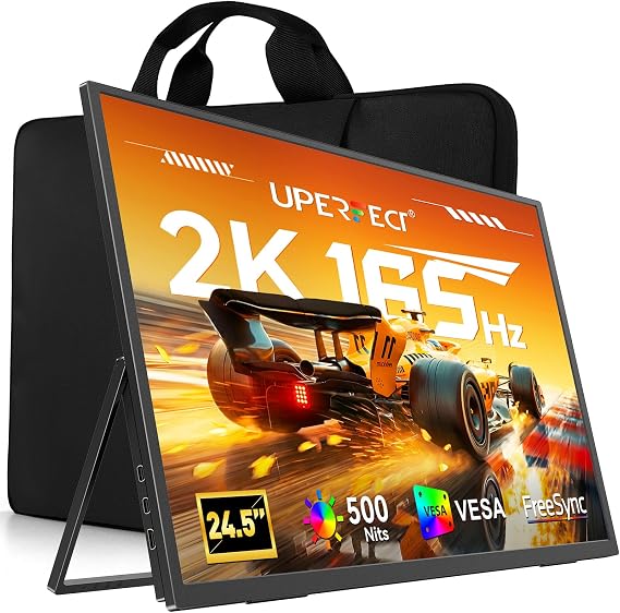 UPERFECT 24.5" 2K 165Hz Portable Monitor, 500 Nits Gaming Display