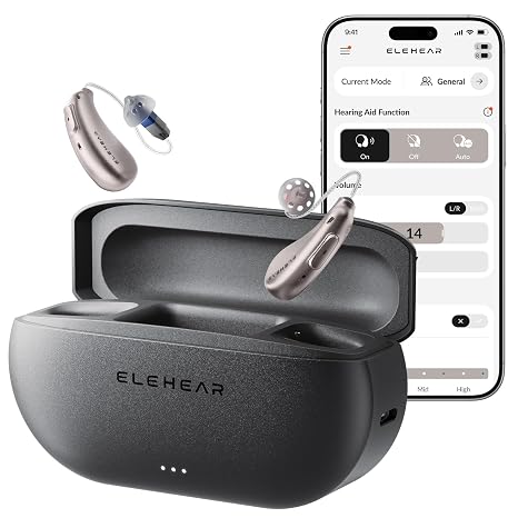 ELEHEAR-Beyond Hearing Aids, OTC Rechargeable Hearing aids for Seniors | AI Noise Cancellation, Bluetooth 5.3 and App Control, 100-Hour Battery, 4 Scene Modes, Remote Audiologist Support