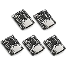 5PCS 1A 3.7V Charging Module, Lithium Battery Charging Board Ultra-Mini USB Type C Interface with Battery Protection Circuit and LED Charge Indicators Batterys Chargings Board Over