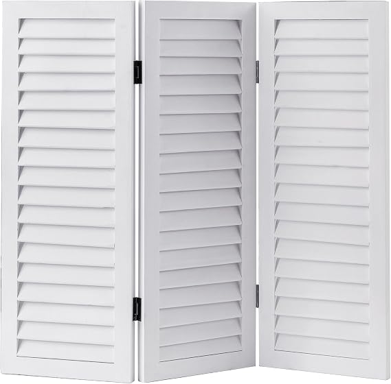 3 Panel Short Folding Room Divider White, 81 cm Tall Room Dividers Free Standing Woood, Foldable Wall for Home Bedroom Office