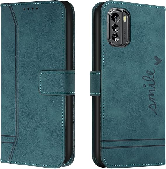 Case for Nokia G60 PU Leather Mobile Phone Case Flip Protective Case Compatible with Nokia G60 with Card Slot & Kickstand Green