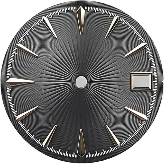 29mm Watch Dial Radial Pattern Surface with Single Date Replacement Parts Compatible for NH35/NH36 Movement