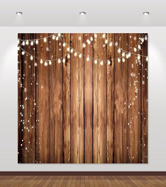 Wood Backdrop 10x10ft for Photography - Brown Rustic Wooden Panel Background for Baby Shower, Birthday Party, Vintage Plank Wall Photoshoot