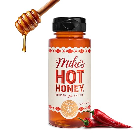 Mike's Hot Honey, America's #1 Brand of Hot Honey, Spicy Honey Infused with Chili Peppers, Certified Kosher, Gluten-Free, Paleo-Friendly, Sweet Heat, Perfect for Hot Sauce Lovers (10oz Bottle, 1 Pack)