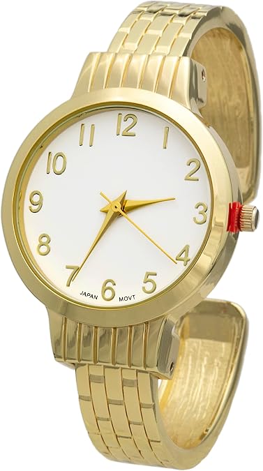 Collections Women's Casual 32mm Case Waffle Designed Cuff Bangle Watch