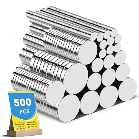 BEST CHOICE MAGNETS 500Pcs Small Magnets, 7 Sizes Refrigerator Magnet