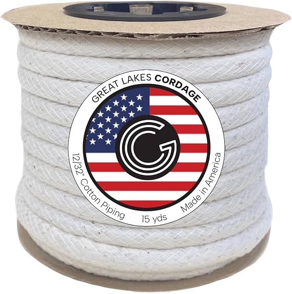 3/8" (12/32") Cotton Piping Filler Cord, Size 4 (15 yds)