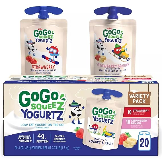 Go-Go Squeezz Yogurtz Strawberry and Strawberry Banana (20 Count)