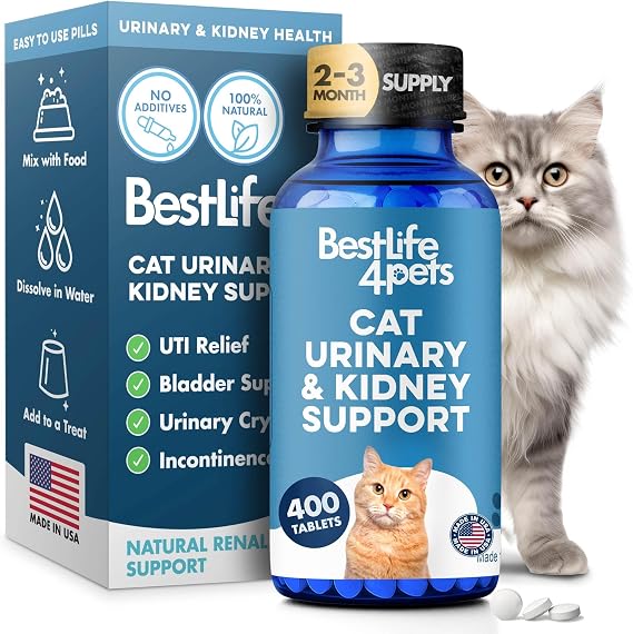 BestLife4Pets Cat UTI Remedy & Kidney Support - 400 Pills