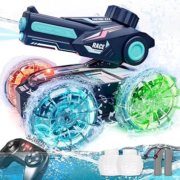 Lehoo Castle Amphibious Remote Control Car, 4WD RC Cars for Boys Age 8-12 with Water Gun, Remote Control Boat for Kids, 2.4 GHz Waterproof RC Trucks, Pool Toys for 6 7 8 9 Year Old Boys