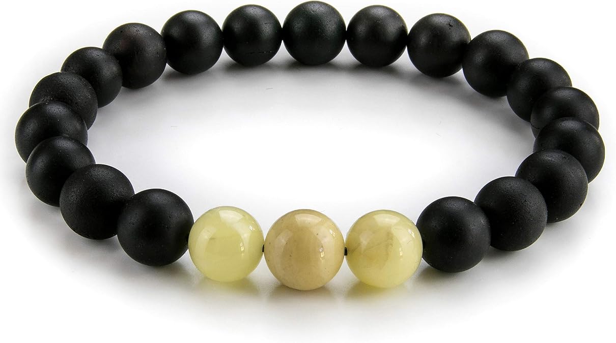 Amber Culture Amber Bead Stretch Bracelet - Certified Handmade Natural Baltic Dark Cherry Charm Bangle Unisex Adult in a Gift Box