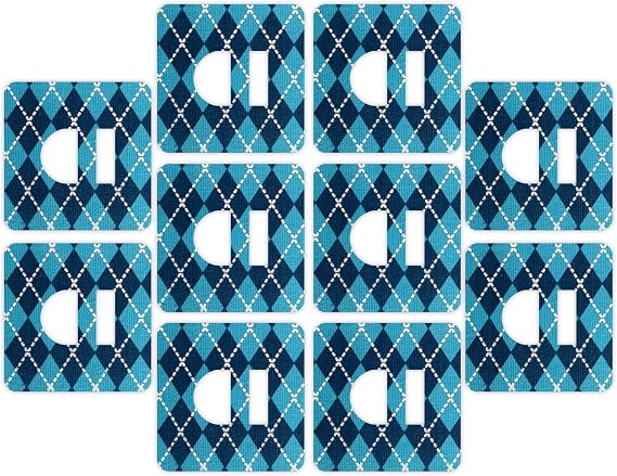 Omnipod overtape Adhesive Patch, Extra Secure & Water Resistant. (Argyle Blue)