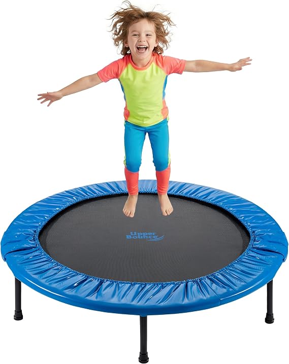 Machrus Upper Bounce Mini Rebounder Trampoline for Adults and Kids, Exercise, Indoor Fitness, Foldable Round Jumping Exerciser, Supports up to 220 lbs