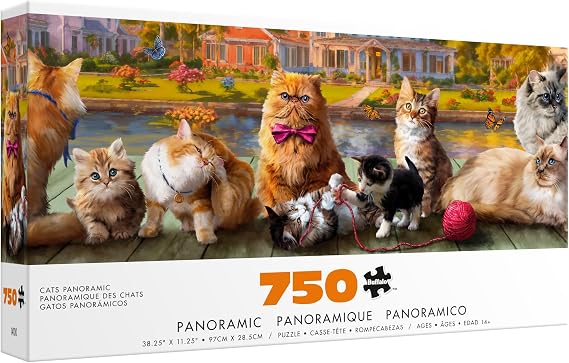 Buffalo Games - Cats Panoramic Landscape - 750 Piece Puzzle for Adults