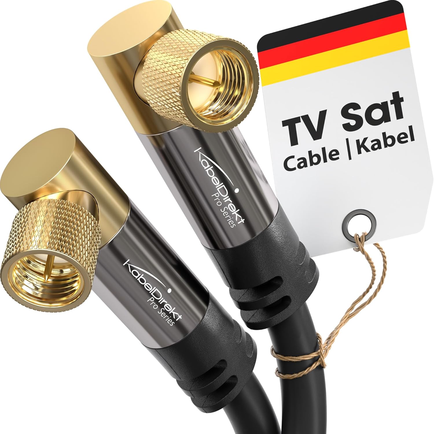 KabelDirekt – SatAntenna Kabluso, Coaxial Cables – 90° angle – 1m – 4K TV Satellite Cable, F Connector – 0.5-30m available RadioTV, DVB-T, DVB-C, DVB-SDVB-S2, internet, black