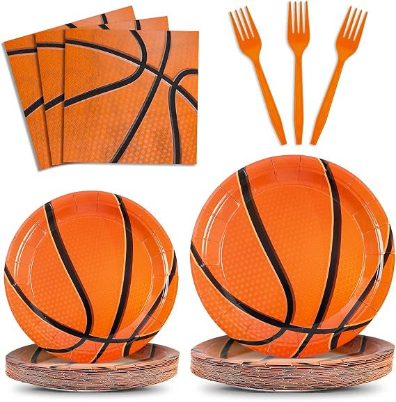 96Pcs Basketball Plates Napkins Basketball Birthday Party Supplies