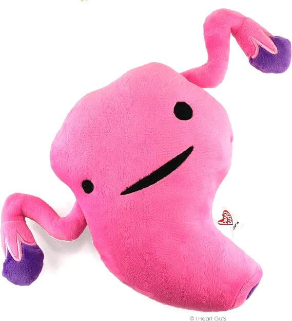I Heart Guts Uterus Plush - 8.5" Cute Educational Organ Toy for Endometriosis, Hysterectomy & Womens Health - Funny Get Well Recovery Gift for Nurse, Patients & Medical Student STEM Anatomy Plushie