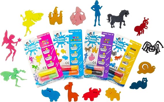 Bath Beans - Fairytale, Fairy Folk, Bugs & Wild Animals - Girls Best Choice Bundle. for Children 3+ yrs. Giant Magic Capsules Unfold into Sponge Toy Characters When Dropped into Warm Water