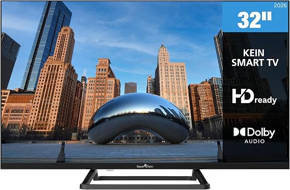 Smart Tech 32HN01V3 HD LED TV 32 Inches (80 cm) Triple Tuner Dolby Audio H.265 3xHDMI, 2xUSB [Energy Class E]