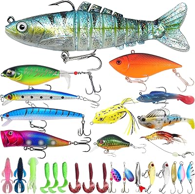27Pcs Fishing Lures kit, for All Fishing Enthusiasts,Fish Tackle Set Surprise,Fish Bait Gift for Father Grandpa Brother Boyfriend Fishermen, and Anglers