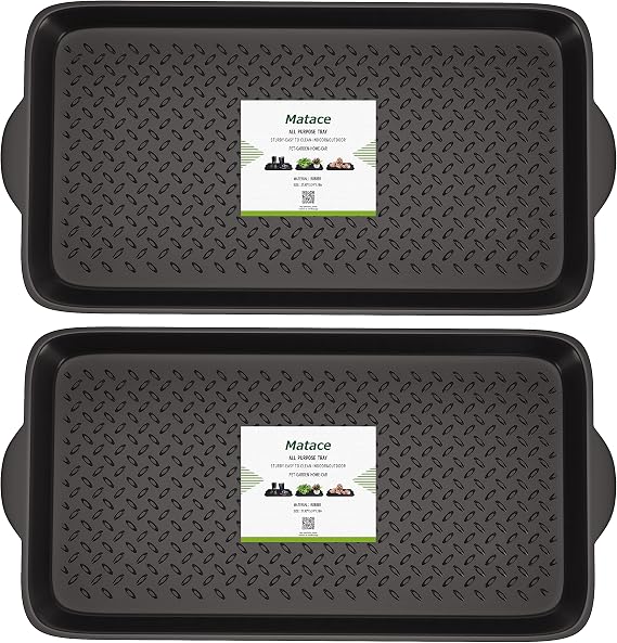 Matace 2 Pack Rubber Small Boot Tray for Entryway,Boot Mat,Shoe Tray,Shoe Mat for Indoor and Outdoor Use, 27.95"x 15.74" (Pack of 2)