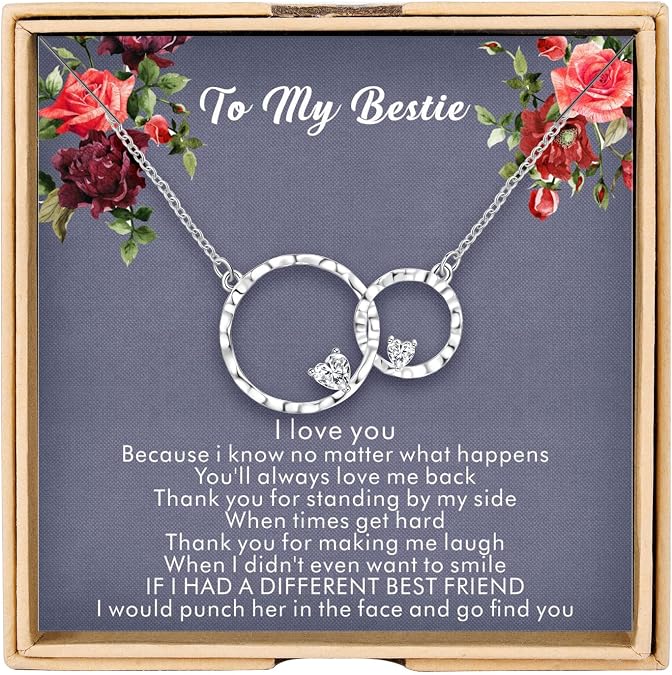 Friendship Necklace To My Bestie, Best Friend Necklaces for Women Friendship Gifts for Women Friend