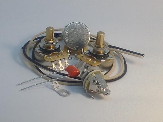 J Bass Wiring Kit CTS Solid Shaft Pots .022uf 716P Small Orange Drop Gavitt Cloth Wire Pure Tone Full-Contact Output Jack