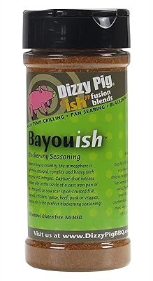 Dizzy Pig ish Fusion Bayou-ish Blackening Seasoning 8oz Shaker - Seasons 30lbs of Food - Hand Made in the USA - MSG Free, Gluten Free